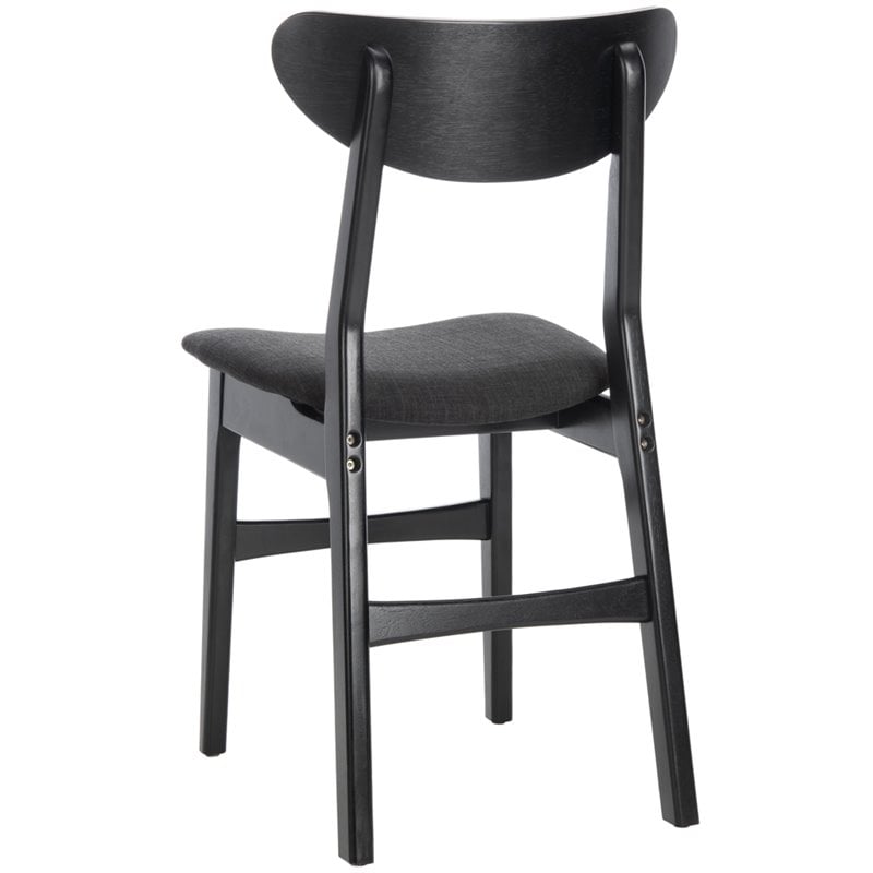 Safavieh Lucca Retro Wood and Polyester Dining Chair in Black