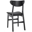 Safavieh Lucca Retro Wood and Polyester Dining Chair in Black