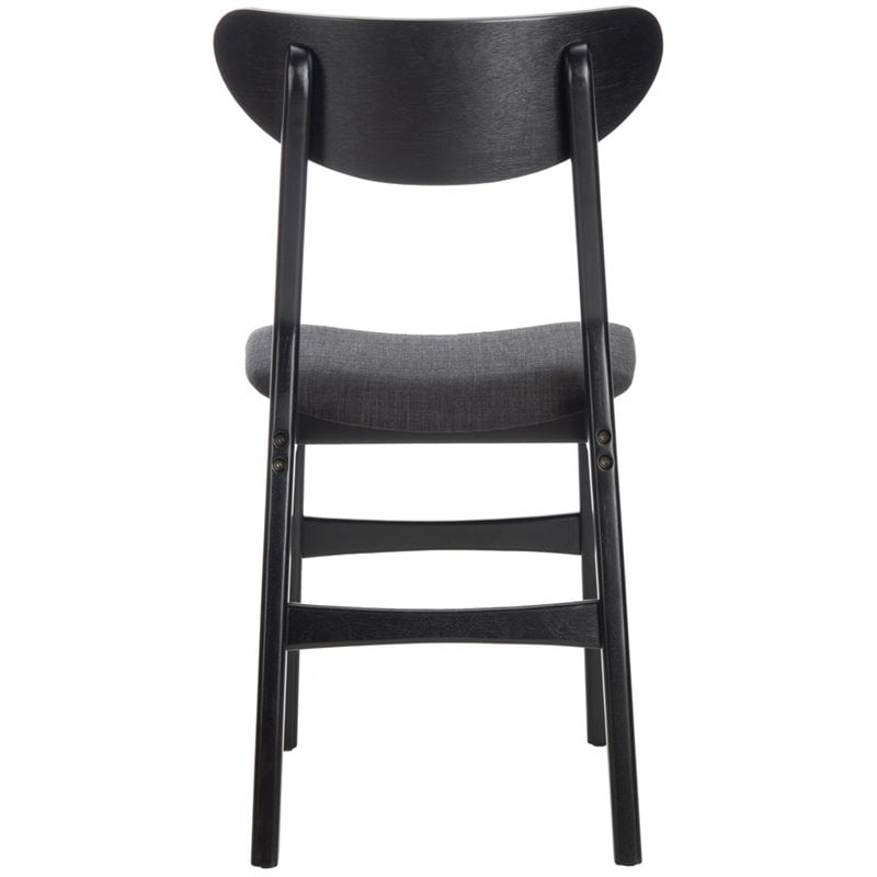 Safavieh Lucca Retro Wood and Polyester Dining Chair in Black