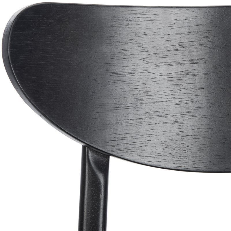 Safavieh Lucca Retro Wood and Polyester Dining Chair in Black