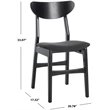 Safavieh Lucca Retro Wood and Polyester Dining Chair in Black