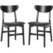 Safavieh Lucca Retro Wood and Polyester Dining Chair in Black