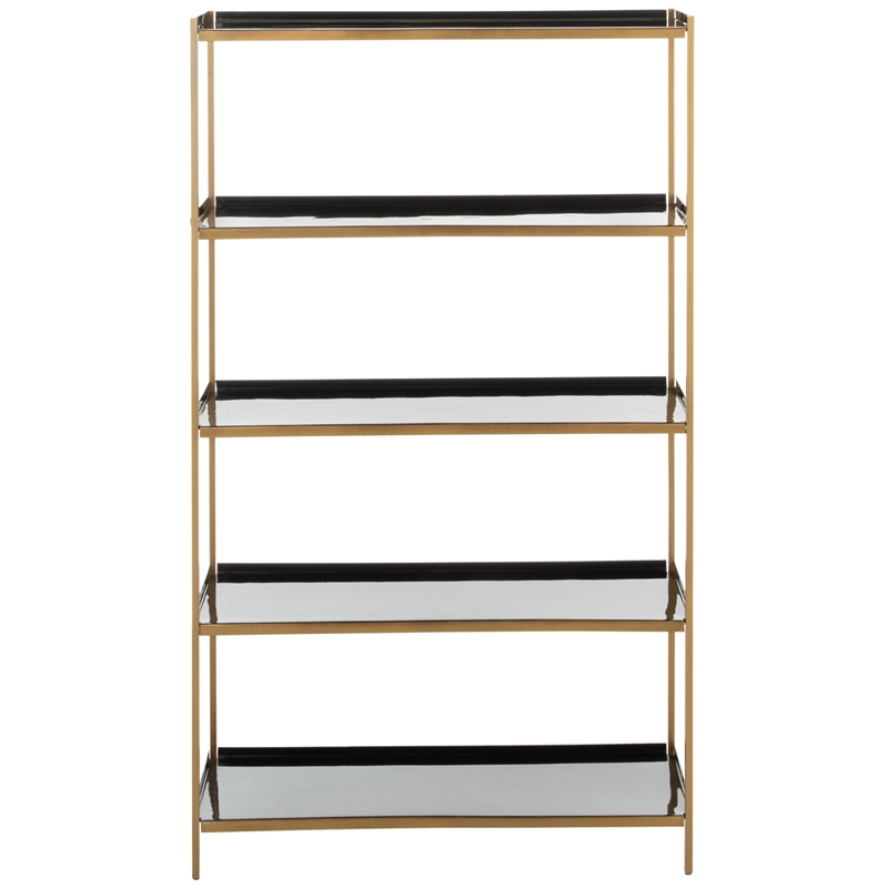Safavieh Justine 5 Tier Iron Etagere in Black / Brass