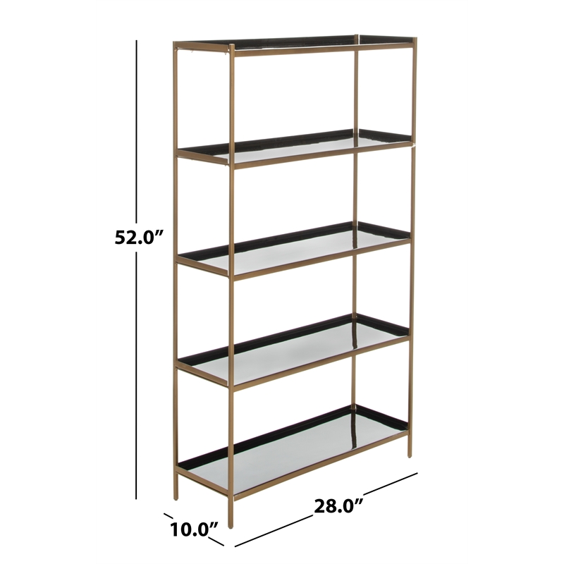 Safavieh Justine 5 Tier Iron Etagere in Black / Brass