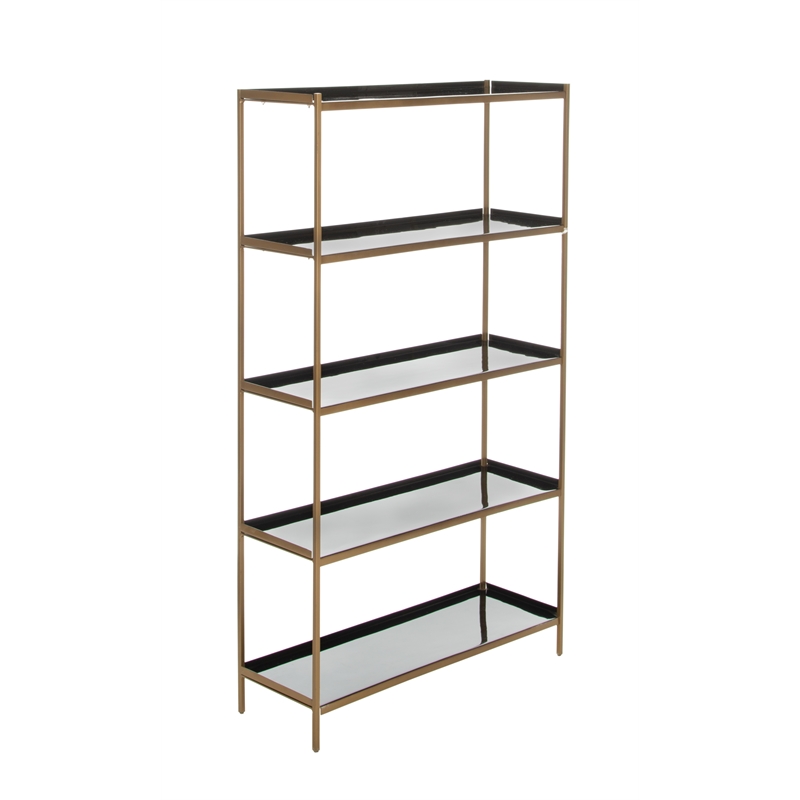 Safavieh Justine 5 Tier Iron Etagere in Black / Brass