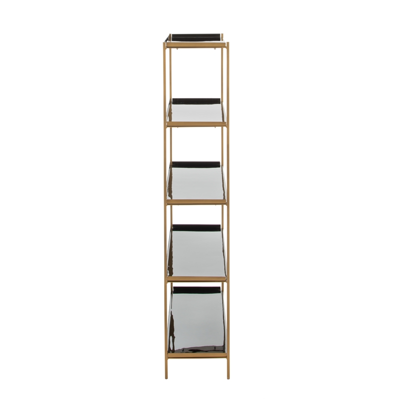 Safavieh Justine 5 Tier Iron Etagere in Black / Brass