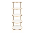 Safavieh Tia Round 5 Tier Iron Etagere In White / Brass