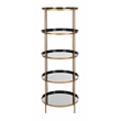 Safavieh Tia Round 5 Tier Iron Etagere in Black / Brass