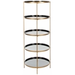 Safavieh Tia Round 5 Tier Iron Etagere in Black / Brass