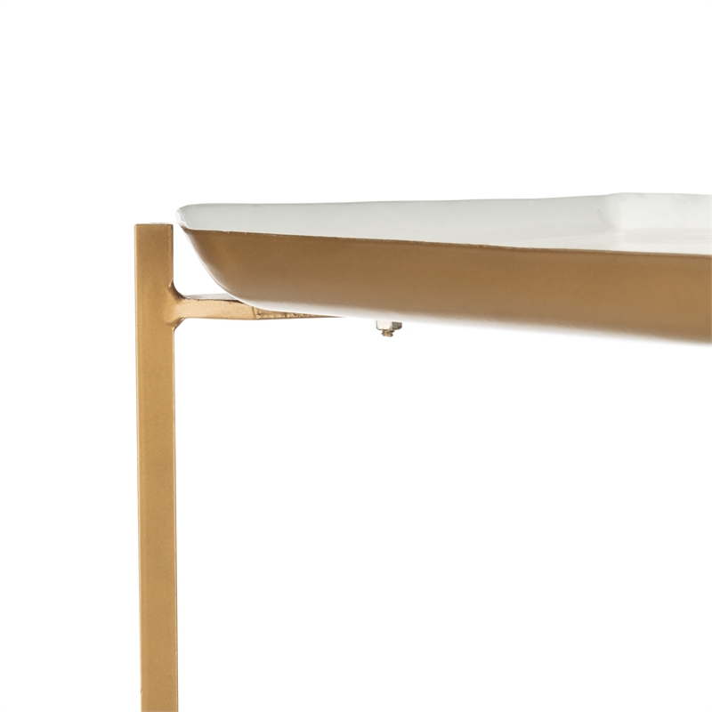 Safavieh Sylvie 5 Tier Iron Etagere in White / Brass