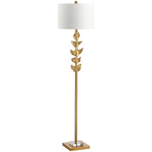 Safavieh Georgiana Resin Body Floor Lamp in Gold Leaf/Crystal Base