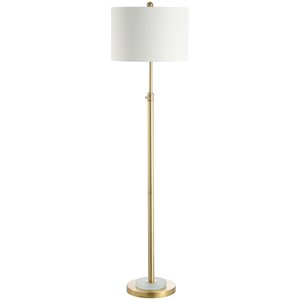 Safavieh Pierson Iron and Crystal Floor Lamp in Brass / White