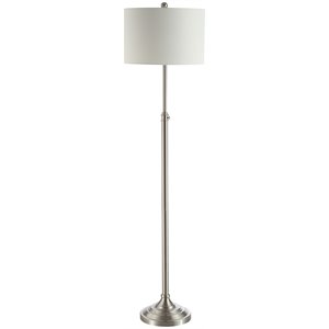 Safavieh Leeland Iron Floor Lamp in Brushed Nickel