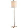 Safavieh Octavius Iron Floor Lamp in Brass/White Fabric Drum Shade