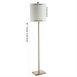 Safavieh Octavius Iron Floor Lamp in Brass/White Fabric Drum Shade