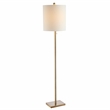 Safavieh Octavius Iron Floor Lamp in Brass/White Fabric Drum Shade
