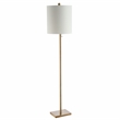 Safavieh Octavius Iron Floor Lamp in Brass/White Fabric Drum Shade