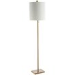 Safavieh Octavius Iron Floor Lamp in Brass/White Fabric Drum Shade