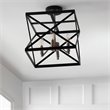 Safavieh Matias Iron Flush Mount in Black/ Nickel