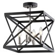 Safavieh Matias Iron Flush Mount in Black/ Nickel