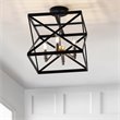 Safavieh Matias Iron Flush Mount in Black/ Nickel