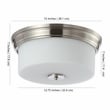 Safavieh Dalen Iron and Glass Flush Mount in White / Brushed Nickel