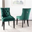 Safavieh Harlow Velvet Tufted Dining Side Chair in Emerald (Set of 2)