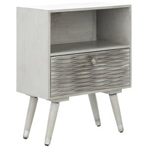 Safavieh Brandy 1-Drawer Bedroom Nightstand in Gray