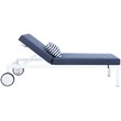 Safavieh Yves Sun Patio Chaise Lounge in Navy and White