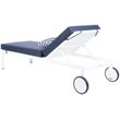 Safavieh Yves Sun Patio Chaise Lounge in Navy and White