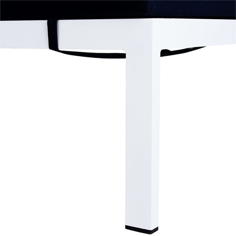 Safavieh Yves Sun Patio Chaise Lounge in Navy and White