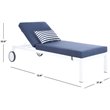 Safavieh Yves Sun Patio Chaise Lounge in Navy and White