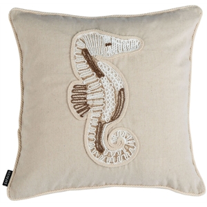 Safavieh Sanden 18&quot x 18&quot Seahorse Throw Pillow in Natural