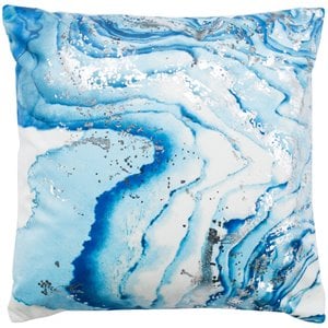 Safavieh Jakki 18&quot x 18&quot Throw Pillow in Blue and White