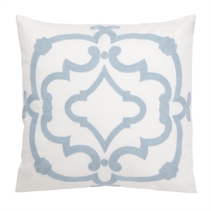 Safavieh Daciana 18&quot x 18&quot Throw Pillow in White and Blue