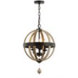 Safavieh Moshe 3 Light Pendant Lamp in Black and Brown