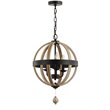 Safavieh Moshe 3 Light Pendant Lamp in Black and Brown