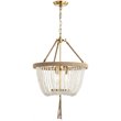Safavieh Cydney 3 Light Pendant Lamp in White and Brass Gold