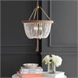 Safavieh Cydney 3 Light Pendant Lamp in White and Brass Gold