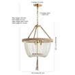 Safavieh Cydney 3 Light Pendant Lamp in White and Brass Gold