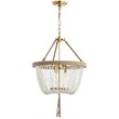 Safavieh Cydney 3 Light Pendant Lamp in White and Brass Gold