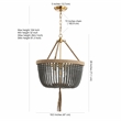 Safavieh Adra 3 Light Pendant Lamp in Dark Gray and Brass Gold
