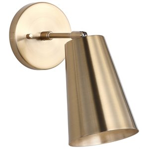 Safavieh Leonardo Wall Sconce in Iron Body and Brass Gold Finish