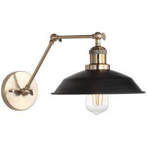 Safavieh Kingston Wall Sconce in Brass Gold/Black