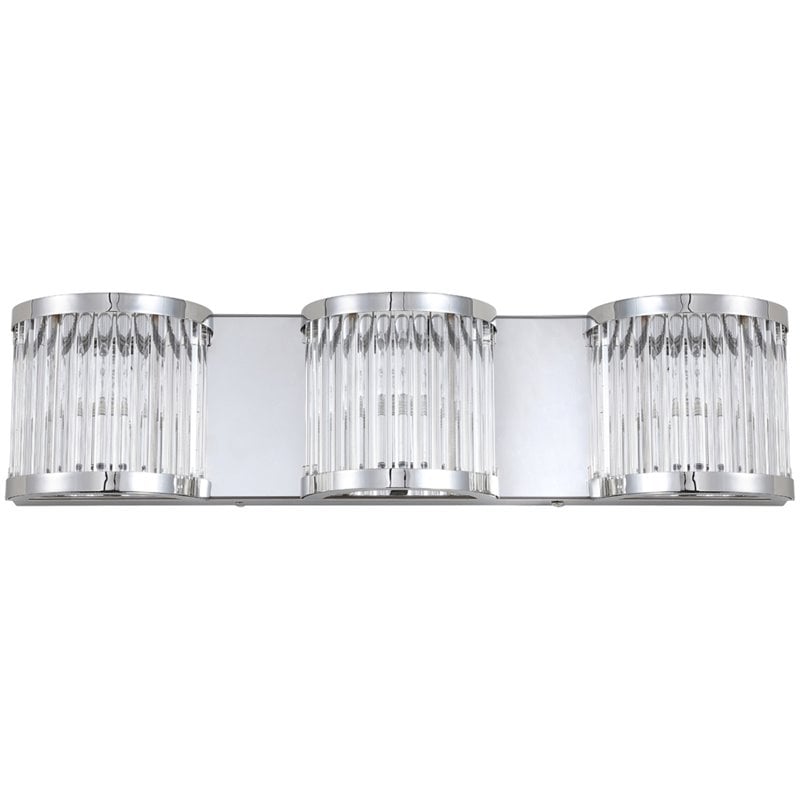 Safavieh Maverick 3 Light Bath Vanity Light in Chrome/Clear