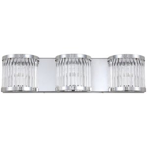 Safavieh Maverick 3 Light Bath Vanity Light in Chrome/Clear