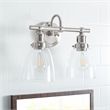 Safavieh Layton 2 Light Bath Vanity Light in Brush Nickel/Clear
