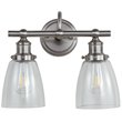 Safavieh Layton 2 Light Bath Vanity Light in Brush Nickel/Clear