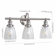 Safavieh Dunes 3 Light Bath Vanity Light in Brush Nickel