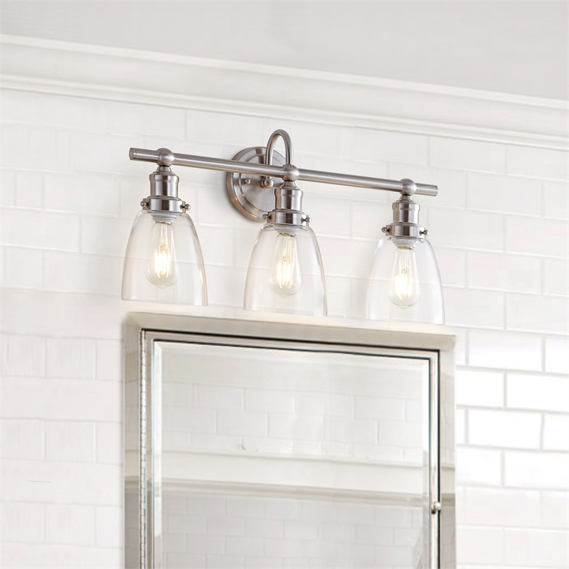 Safavieh Dunes 3 Light Bath Vanity Light in Brush Nickel